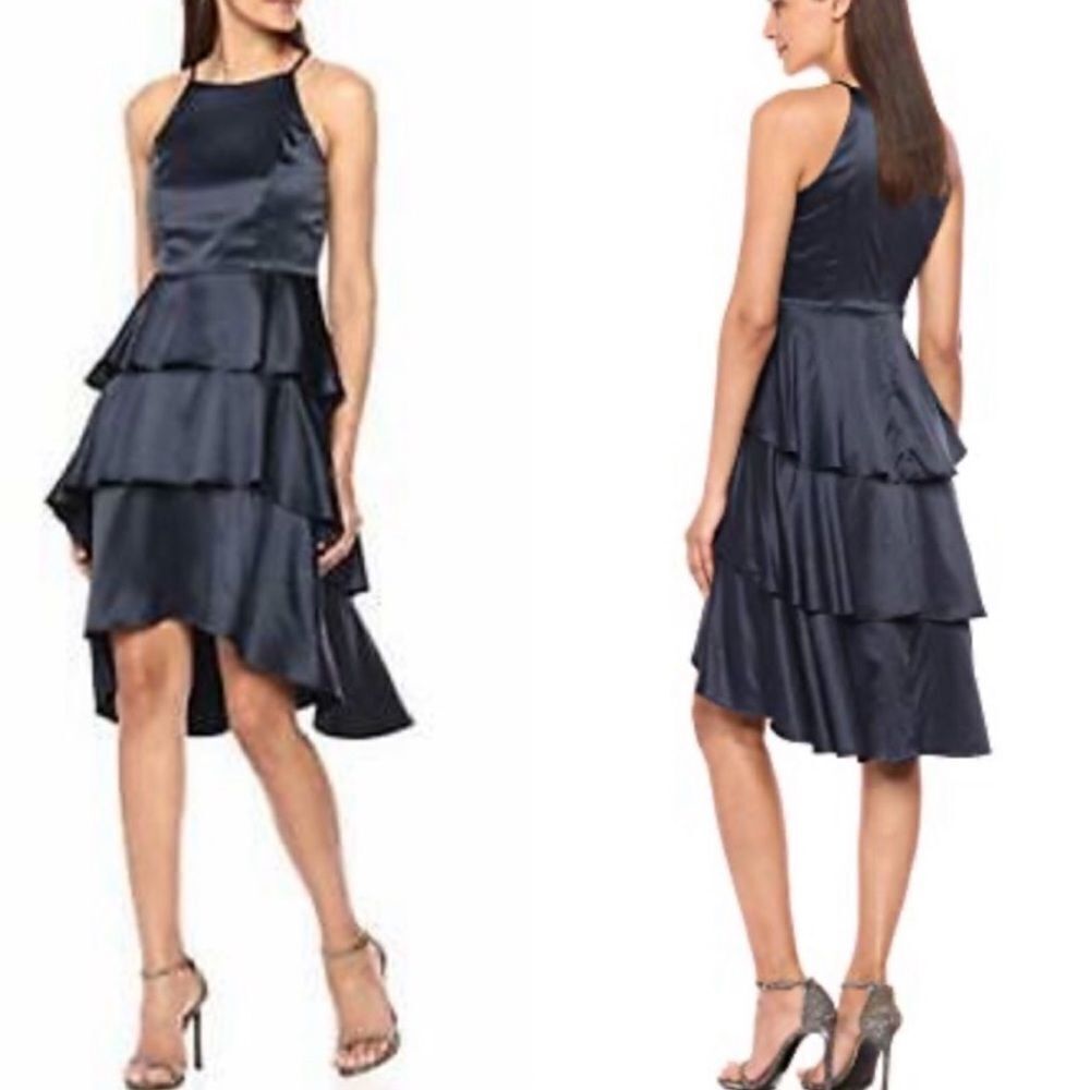 Nanette Lepore Parisian Night Blue Tiered Dress Size 14 NWT